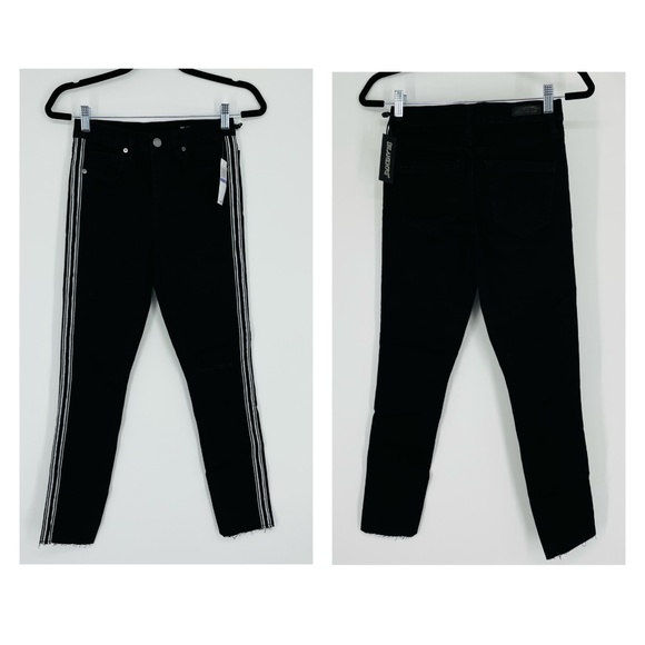Blank NYC Denim - BlankNYC Black Skinny Jeans w/White Stripes B105